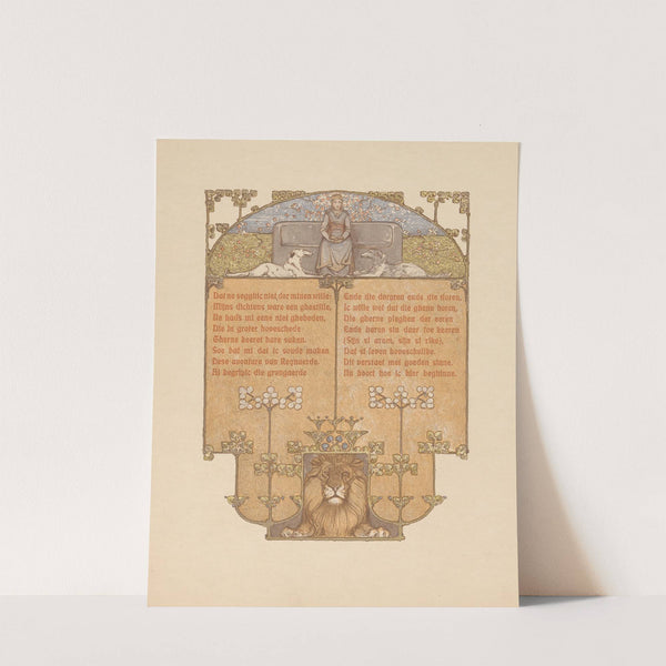 Seated woman, two dogs and a lion (1910) by Bernard Willem Wierink