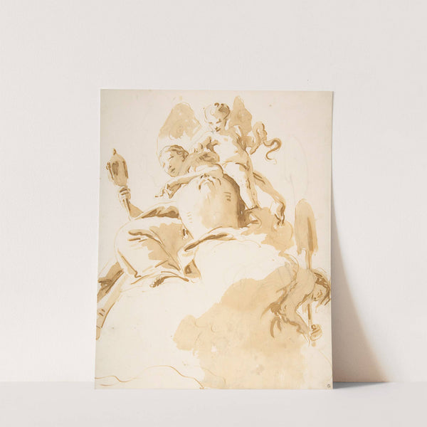 Seated Woman with a Winged Putto (1696–1770) by Giovanni Battista Tiepolo
