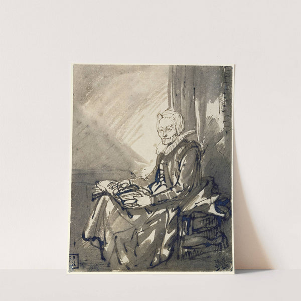 Seated Woman with an Open Book on her Lap (circa 1639) by Rembrandt van Rijn