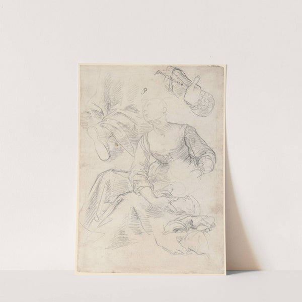 Seated Woman with Studies of Arms and Legs by Aurelio Lomi