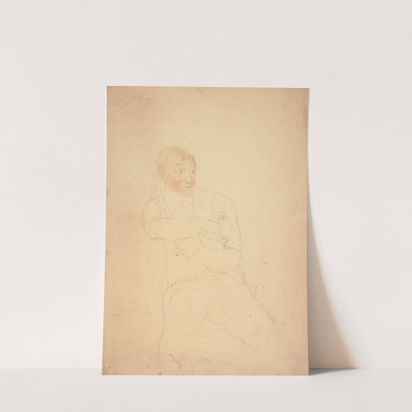 Seated young adult male figure, seated facing slightly right by John Rubens Smith