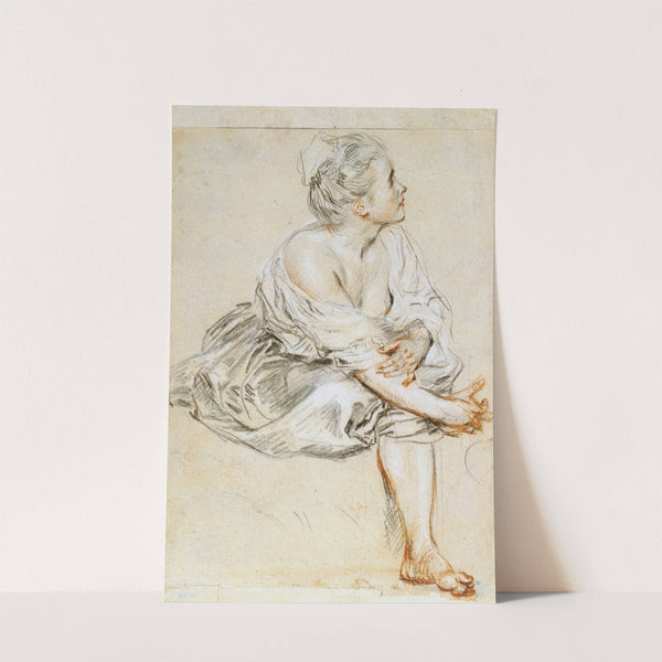 Seated Young Woman by Jean-Antoine Watteau