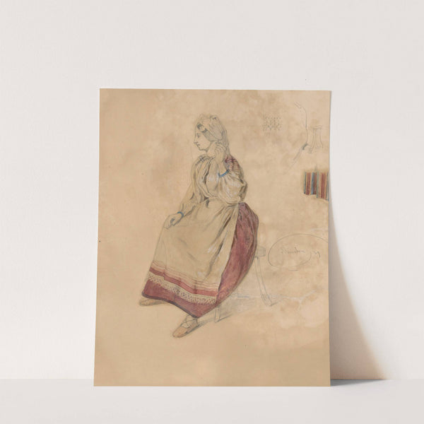Seated Young Woman in a Folk Costume (1849) by Friedrich Carl von Scheidlin