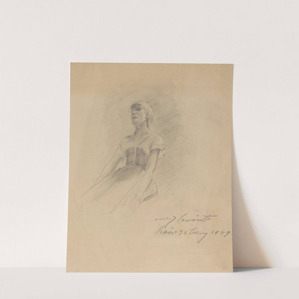 Seated Young Woman (recto) (1889) by Lovis Corinth