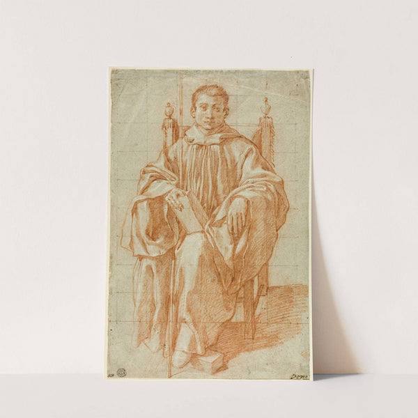 Seated Youth Wearing a Monk’s Habit; Study for Saint Benedict by Bartolomeo Cesi