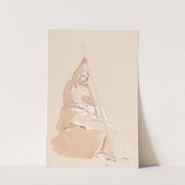 Seated Youth with a Staff by William Etty