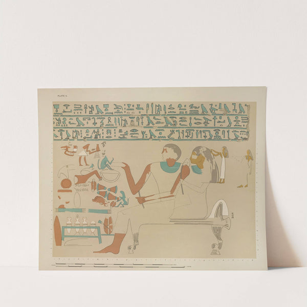 Sebeknekht and his wife seated on a couch of ivory inlaid with ebony by Joseph John Tylor