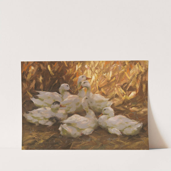 Sechs Enten im Stroh (1900) by Alexander Koester
