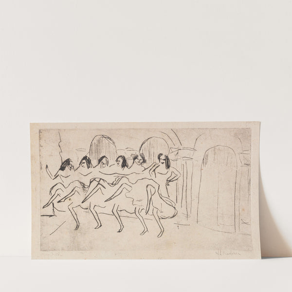 Sechs Tänzerinnen vor Bogendekoration (Englisches Ensemble) (1910) by Ernst Ludwig Kirchner