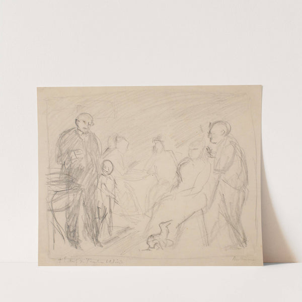 Second Sketch for Zech Family Portrait (c.1911) by Max Beckmann