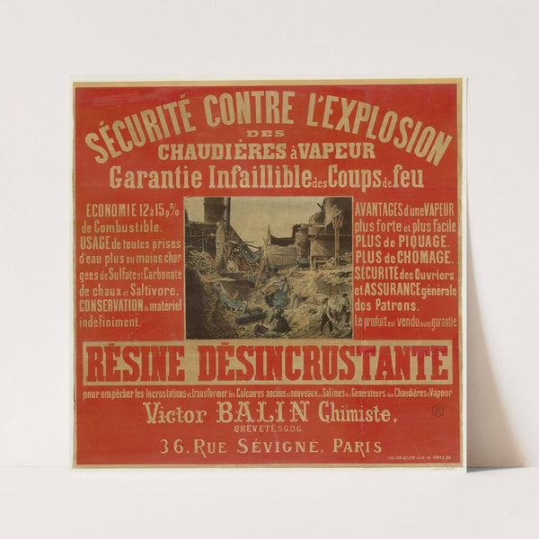 Sécurité contre l’explosion des chaudières à vapeur (1869) by Lith. Van Geleyn