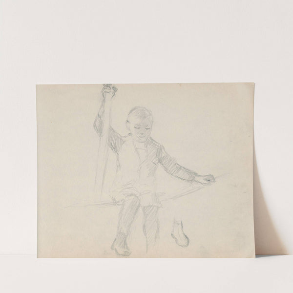 Sediaci chlapec by Gustáv Mallý