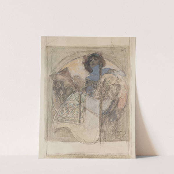 Sedící žena – studie k plakátu (1897) by Alphonse Mucha