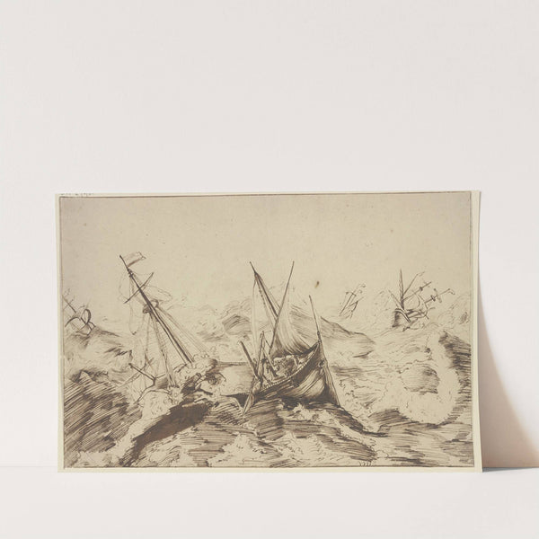 Seesturm, vier Schiffe in Gefahr by Willem van de Velde the Younger