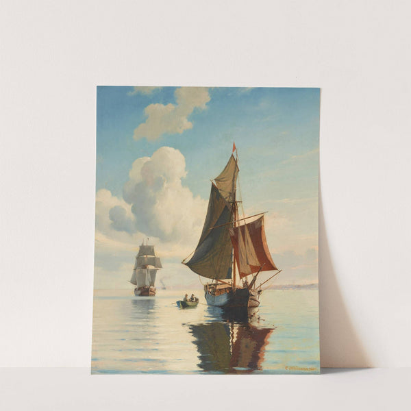 Segler auf ruhiger See (1888) by Carl Johann Neumann