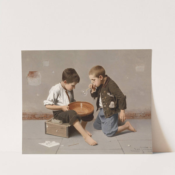 Seifenblasende Kinder by Giulio del Torre