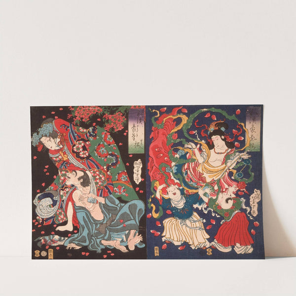 Seigen and Sakurahime; Angel with Two Children by Tsukioka Yoshitoshi