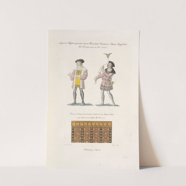 Seigneur et chasseur représentés dans un MS intitulé rondeaux chant royal, &ca. MS no. 6989 commt. du XVIe. siècle (1839) by Nicolas Xavier Willemin