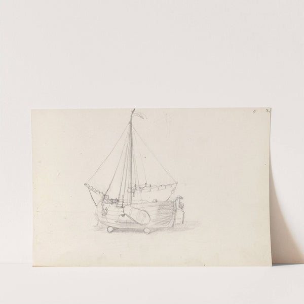 Seilbåt på land (1856) by Adolph Tidemand