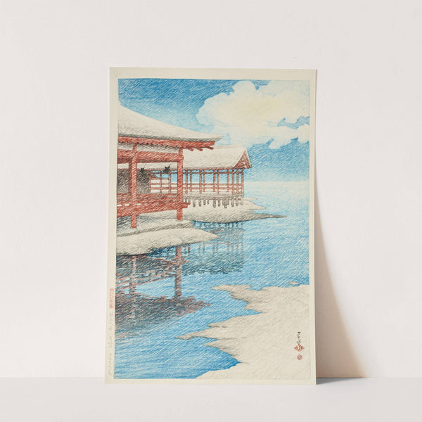 Seiten no yuki Miyajima (A fine winter’s sky at Miyajima) (1921) by Kawase Hasui