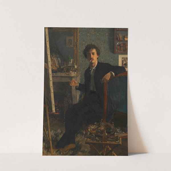 Selbstbildnis am Kamin (1889) by Johann Victor Krämer