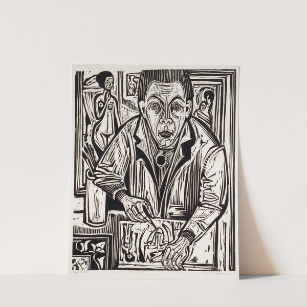 Selbstbildnis, holzschneidend (1921) by Ernst Ludwig Kirchner