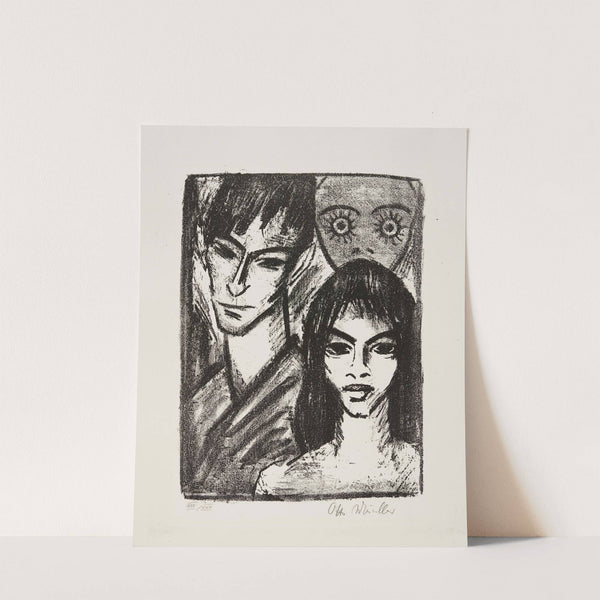 Selbstbildnis mit Modell und Maske (Paar mit Maske) (1921-1922) by Otto Mueller