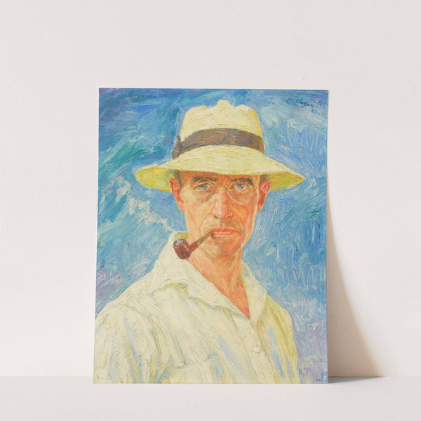 Selbstbildnis mit Pfeife und Hut (1932) by Hans Unger