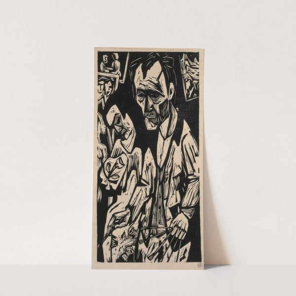 Selbstbildnis mit Pinseln by Hermann Scherer