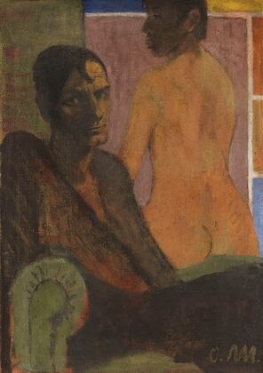 Selbstbildnis mit Rückenakt (im Hintergrund Elfriede Timm) (1929)