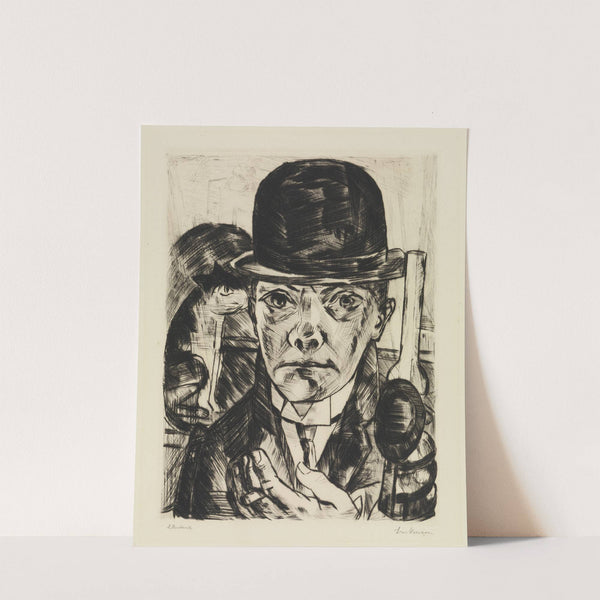 Selbstbildnis mit steifem Hut (1921) by Max Beckmann