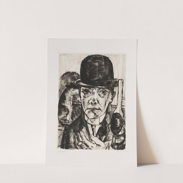 Selbstbildnis mit steifem Hut (1921) by Max Beckmann