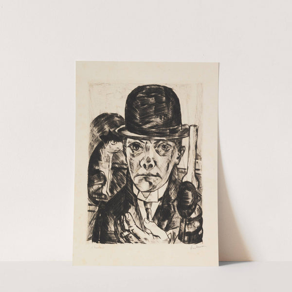 Selbstbildnis mit steifem Hut (1921) by Max Beckmann