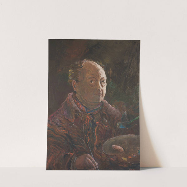 Selbstbildnis mit Wellensittich (1933) by Oskar Laske