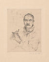 Selbstbildnis, radierend (1909)