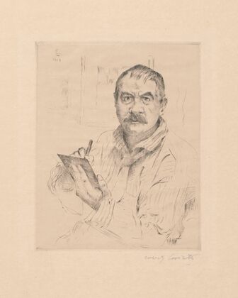 Selbstbildnis, radierend (1909)