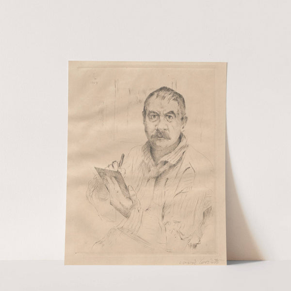 Selbstbildnis, radierend (1909) by Lovis Corinth