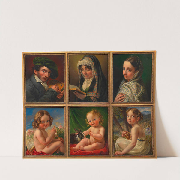 Selbstbildnis (Tableau von sechs Bildnissen der Familie Agricola) by Karl Joseph Aloys Agricola