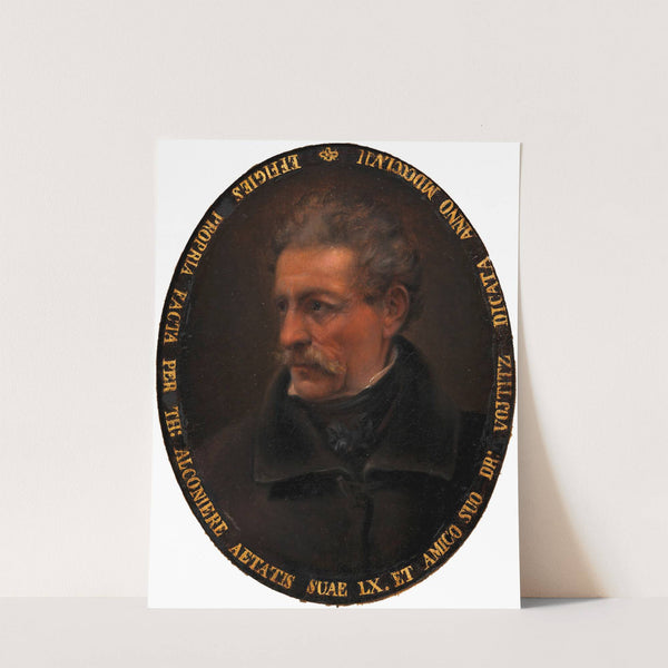 Selbstbildnis Theodore Alconiere mit Freundschaftwidmung an Dr. Vojtitz by Theodore Alconiere