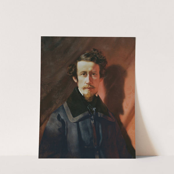 Selbstporträt vor rotem Grund by Franz Eybl