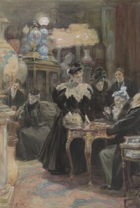 Selecting miniatures, old store, Bailey, Banks, Biddle, Philadelphia (1895)