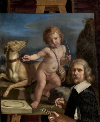 Self-Portrait before a Painting of Amor Fedele