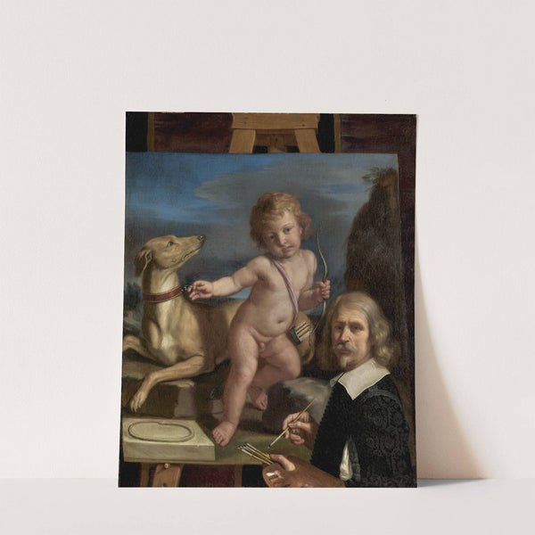 Self-Portrait before a Painting of Amor Fedele by Guercino