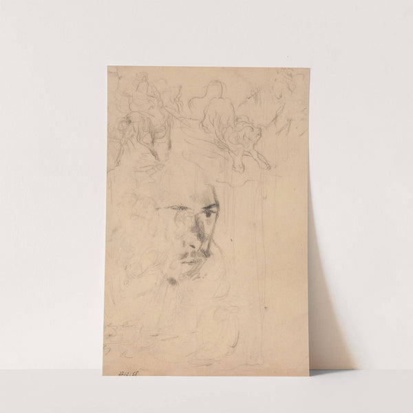 Self Portrait Below a Lion Hunt by James Ensor