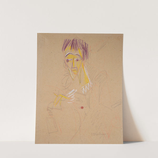 Self-portrait, drawing (ca. 1918) by Ernst Ludwig Kirchner
