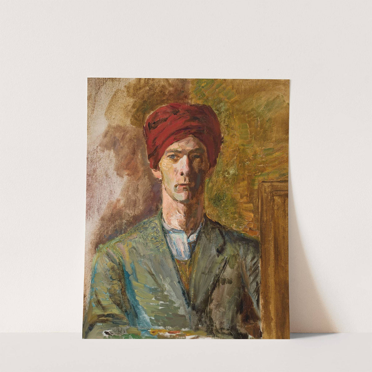 Self-portrait in a turban by Zygmunt Waliszewski