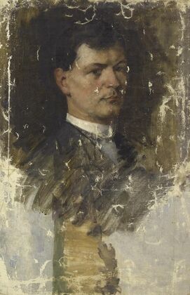 Self-portrait of Josef Engelhart in his youth (1885)