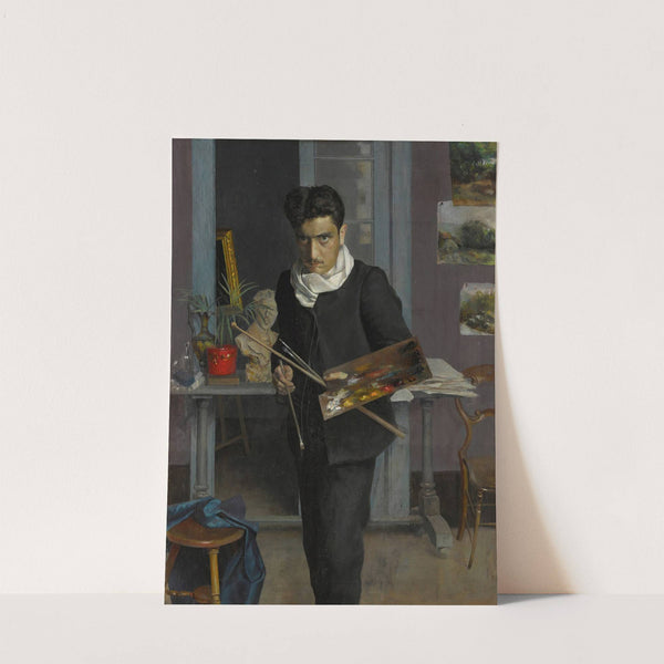 Self-portrait of the artist in his studio by Julio Romero De Torres