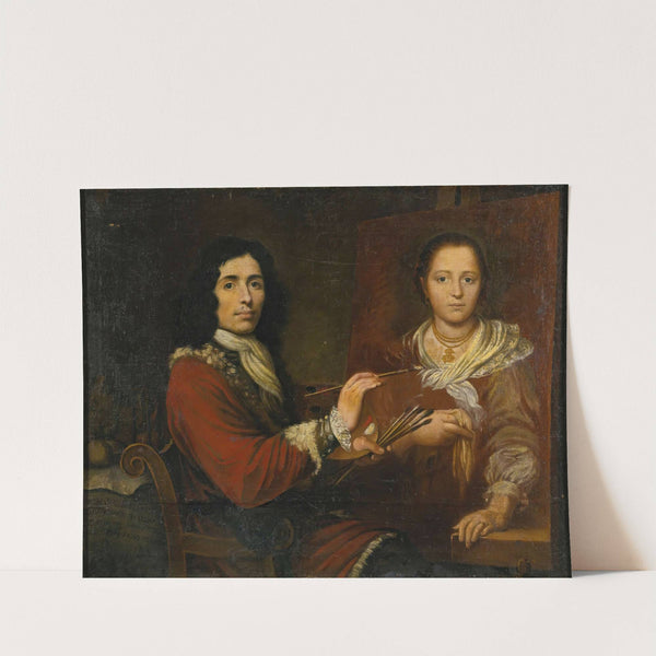 Self Portrait Of The Artist Painting His Wife (1628) by Giulio Quaglio I
