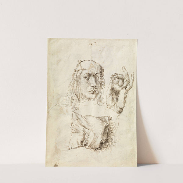 Self-portrait, Study of a Hand and a Pillow (1493) by Albrecht Dürer